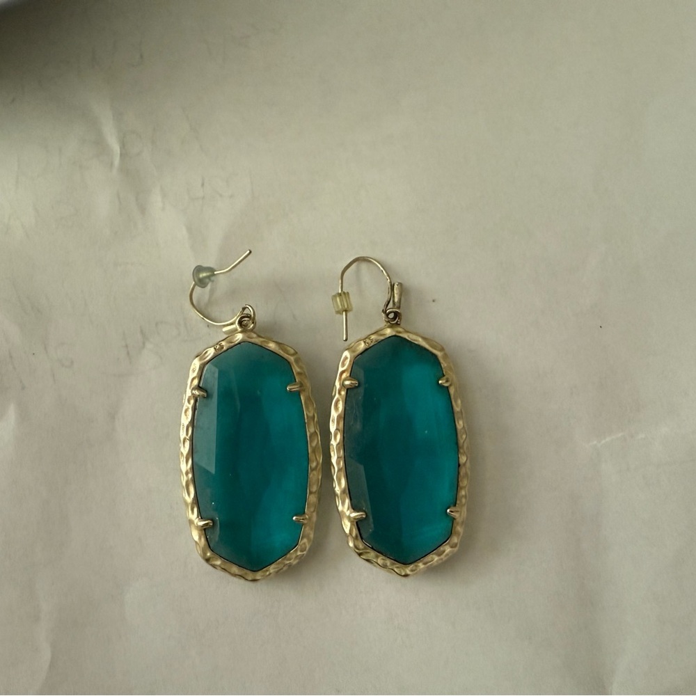 Kendra Scott Blue Illusion Elegant Gold Drop Earrings